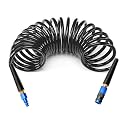 GASHER 3/8" 10FT Polyurethane Recoil Air Hose AMT Universal Coupler Black