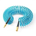 GASHER 3/8" x 25FT Polyurethane Recoil with Industrial Quick Coupler Blue