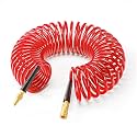 GASHER 3/8" x 25FT Polyurethane Recoil with Industrial Quick Coupler Red