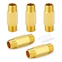 GASHER 5PCS 1/2" MNPT Brass Long Nipple 2" Length Pipe Fitting