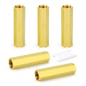 GASHER 5PCS 1/4" FNPT Brass Long Nipple 4" Length Pipe Fitting