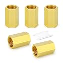 GASHER 5PCS 1/4" FNPT Brass Long Nipple 2" Length Pipe Fitting