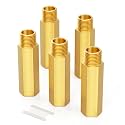 GASHER 5PCS 1/4" NPT (F x M) Brass Long Nipple 3" Length Pipe Fitting