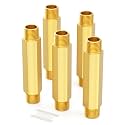 GASHER 5PCS 1/8" MNPT Brass Long Nipple 4" Length Pipe Fitting