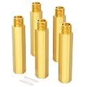 GASHER 5PCS 1/8" NPT (F x M) Brass Long Nipple 4" Length Pipe Fitting