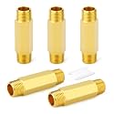 GASHER 5PCS 3/4" MNPT Brass Long Nipple 4" Length Pipe Fitting