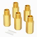 GASHER 5PCS 3/8" NPT (F x M) Brass Long Nipple 2" Length Pipe Fitting