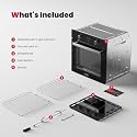 GASLAND 24 Inch Gas Wall Oven, ETL Certified Built-in Natural Gas Oven with Convection, Rotisserie, Bake &amp; Broil, Digital Timer, 120V Plug, Easy Clean Single Wall Oven - Black Wall Oven