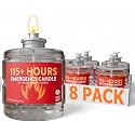 GasOne 115+ Hours Emergency Candle Set – 8-Pack Liquid Candles – Clean Burning, Unscented Long-Burning Candles for Ambient Lighting, Power Outages, Camping & Blackouts