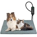 GASUR Pet Heating Pad for Dogs, Waterproof Cat Heating Pad with Timer Temperature Adjustable, Indoor Heated Electric Pet Bed for Cats Dogs, Anti-bite Pet Heated Pad, 35''x24'', Large