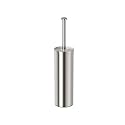 Gatco 1482 Latitude II Slender Toilet Brush and Holder, Satin Nickel, Freestanding Bathroom Toilet Brush Canister