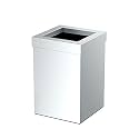 Gatco Small Bathroom Trash Can With Lid, Square 3 Gallon Stainless Steel Wastebasket, Under Sink, Chrome, For Bathroom, Bedroom, Office (1913)