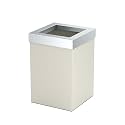 Gatco Small Bathroom Trash Can with Lid, Square 3 Gallon Stainless Steel Wastebasket, Under Sink, Matte Pearl and Chrome, for Bathroom, Bedroom, Office (1935C)