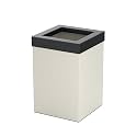 Gatco Small Bathroom Trash Can with Lid, Square 3 Gallon Stainless Steel Wastebasket, Under Sink, Matte Pearl and Matte Black, for Bathroom, Bedroom, Office (1935MX)