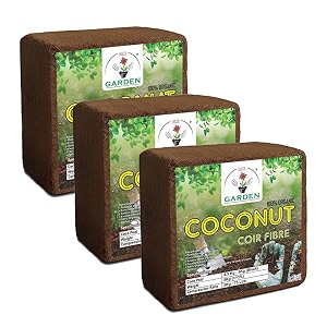 gate garden cocopeat block - 5kg pack of 3  expands up to 25 liters each  natural coconut fibre  fertilizers for plants home garden  organic manure compost  enriched potting soil mix  agropeat