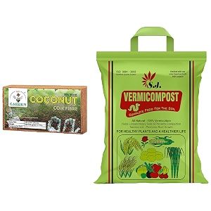 gate garden cocopeat brick 650gm - expands to 35 kg powder amp kraft seeds vermicompost for all kinds of plants 5kg black gold complete food for the soil enriched with cow urine 100 organic