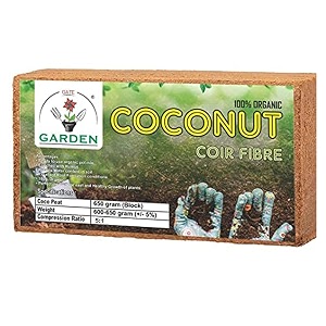 gate garden cocopeat block 1 pack 650gm  expands up to 325 kg  natural coconut fibre  fertilizer for plants home garden  organic manure and compost for pot plants  enriched potting soil mix