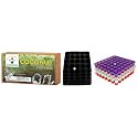 GATE GARDEN Cocopeat Brick (650gm) - Expands to 3.5 Kg Powder &amp; Kraft Seeds Seedling Tray - Pack of 5 &amp; Plastic Seeds Tray, Assorted, 3x3.8cm, Set of 4