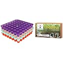GATE GARDEN Cocopeat Brick (650gm) - Expands to 3.5 Kg Powder &amp; Kraft Seeds Plastic Seeds Tray, Assorted, 3x3.8cm, Set of 4