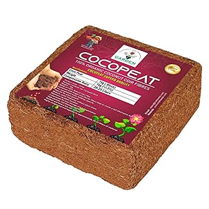 kraft seeds cocopeat - 5 kg block expands up to 25 liters coconut fibre compost for plant fertilizers for home garden plant growth booster organic manure for pot plants soil mix for home garden