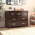 GateWay Furniture 6-Drawer Sheesham Wood Chest of Drawers for Stylish Living Room Storage (Tyler, Walnut Finish)