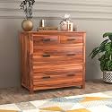 GateWay Furniture Handcrafted Solid Sheesham Wood Chest of Drawers with 4 Spacious Storage Drawers (Kayden, Honey Finish)