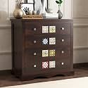 GateWay Furniture Solid Sheesham Wood Wooden Handcrafted Chest of Drawers with 4 Drawers - Versatile Storage Solution for Multipurpose Use (Liam,Walnut Finish)