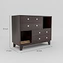 GateWay Furniture Solid Sheesham Wood Chest of Drawers with 4 Drawers and 2 Shelf Storage Wooden Dresser for Bedroom Hall Living Room (Elijah,Walnut Finish)