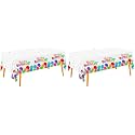 Gatherfun Birthday Disposable Tablecloth, Plastic Table Cover for Kid’s Birthday Party, 54”x108”, 3 PCS (Pack of 2)