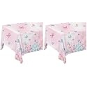 Gatherfun Butterfly Disposable Tablecloth, Plastic Table Cover for Kid’s Birthday Party, 3 PCS, 54”x 108” (Pack of 2)