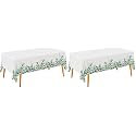 Gatherfun Sage Greenery Baby Shower Disposable Tablecloth, Plastic Table Cover for Baby Shower Party,Boho Greency 3 PCS, 54”x 108” (Pack of 2)