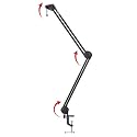Gator Frameworks Deluxe Desk-Mounted Broadcast Microphone Boom Stand for Podcasts &amp; Recording (GFWMICBCBM2000)