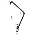 Gator Frameworks Deluxe Desk-Mounted Broadcast Microphone Boom Stand For Podcasts &amp; Recording; Integrated XLR Cable (GFWBCBM3000)