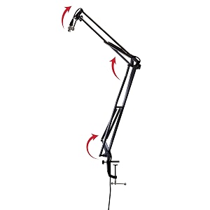 gator frameworks desk-mounted broadcast microphone boom stand for podcasts amp recording gfwmicbcbm1000