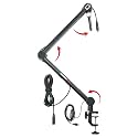 Gator Frameworks Professional Desktop Broadcast/Podcast Microphone Boom Stand with On-Air Indicator Light, Blue,Violet, & Red (GFWMICBCBM4000)