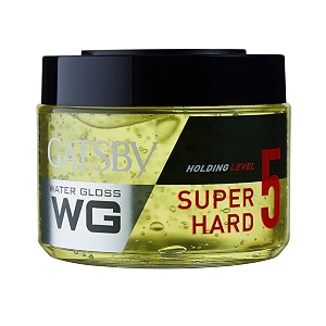 gatsby japan water gloss - super hard wet look hair gel shine effect long lasting hold non sticky easy wash off holding level 5 300gm