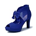 GATUXUS Open Toe Women Platform High Heel Shoes Bows Strappy Sandals