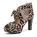 GATUXUS Open Toe Women Platform High Heel Shoes Bows Strappy Sandals