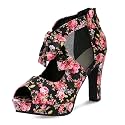GATUXUS Open Toe Women Platform High Heel Shoes Bows Strappy Sandals