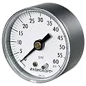 Gauge, Pressure, 0 to 60 psi, Back, 2 in.