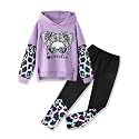 Gaupafmb Girls Clothes Cool Girl Print Tie Dye Hoodie Pullover Sweatshirt Leggings 2PC Outfits