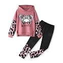 Gaupafmb Girls Clothes Cool Girl Print Tie Dye Hoodie Pullover Sweatshirt Leggings 2PC Outfits