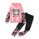 Gaupafmb Girls Clothes Cool Girl Print Tie Dye Hoodie Pullover Sweatshirt Leggings 2PC Outfits