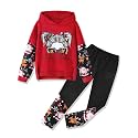 Gaupafmb Girls Clothes Cool Girl Print Tie Dye Hoodie Pullover Sweatshirt Leggings 2PC Outfits