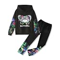 Gaupafmb Girls Clothes Cool Girl Print Tie Dye Hoodie Pullover Sweatshirt Leggings 2PC Outfits
