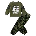 Gaupafmb Toddler Boy Clothes Black Long Sleeve Letter Print Sweatshirts and Camouflage Pants Toddler Boy Fall Outfits
