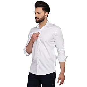 gauri laxmi enterprise men39s solid regular fit shirt shrt pln wht l_white