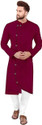 GauriLaxmi Enterprise Solid Cotton Blend Straight Kurta for Men (Maroon)