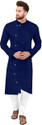 GauriLaxmi Enterprise Solid Cotton Blend Straight Kurta for Men (Dark Blue)
