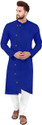 GauriLaxmi Enterprise Solid Cotton Blend Straight Kurta for Men (Blue)